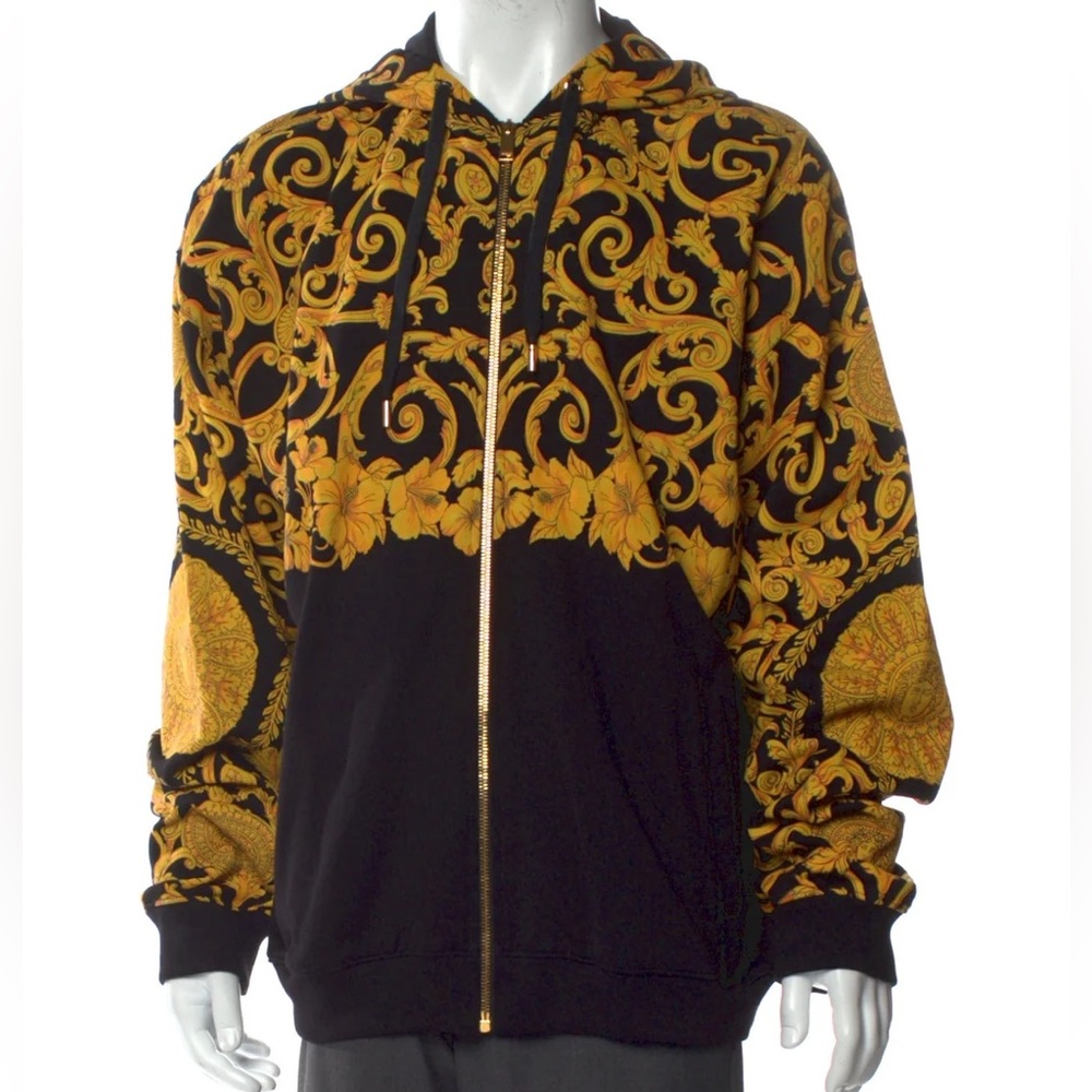 Versace Crew Neck Floral Print Men’s Cardigan Size XXL